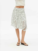 prestashop:1:5714:27915 | White Asymmetrical Polka Dot Midi Skirt