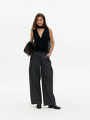prestashop:1:5715:27911 | Black Reversible Draped Polka Dot Top
