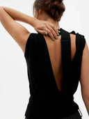 prestashop:1:5715:27913 | Black Reversible Draped Polka Dot Top