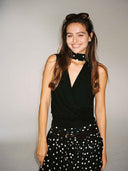prestashop:1:5715:27914 | Black Reversible Draped Polka Dot Top