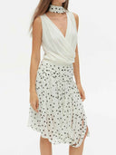 prestashop:1:5716:27905 | White Reversible Draped Polka Dot Top