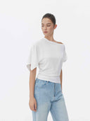 prestashop:1:5717:27897 | White Asymmetrical Cotton T Shirt