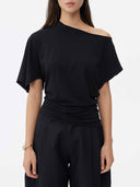 prestashop:1:5718:27891 | Black Asymmetrical Cotton T Shirt