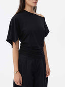 prestashop:1:5718:27895 | Black Asymmetrical Cotton T Shirt