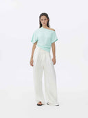 prestashop:1:5719:27887 | Aqua Green Asymmetrical Cotton T Shirt