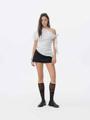prestashop:1:5722:27870 | White Polka Dot Asymmetrical Wrap Top