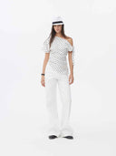 prestashop:1:5722:27873 | White Polka Dot Asymmetrical Wrap Top
