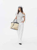 prestashop:1:5722:27874 | White Polka Dot Asymmetrical Wrap Top
