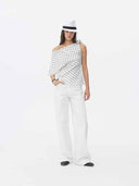 prestashop:1:5722:27875 | White Polka Dot Asymmetrical Wrap Top