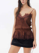 prestashop:1:5725:27856 | Chestnut Jacquard Camisole Top