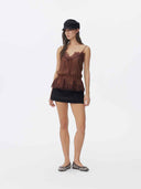 prestashop:1:5725:27858 | Chestnut Jacquard Camisole Top
