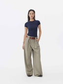 prestashop:1:5728:27842 | Grey Khaki Wool Blend Tailored Trousers