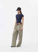 prestashop:1:5728:27843 | Grey Khaki Wool Blend Tailored Trousers