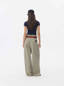 prestashop:1:5728:27844 | Grey Khaki Wool Blend Tailored Trousers