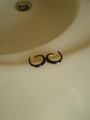 prestashop:1:577:20894 | Black Enamel Gold Textured Hoops