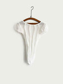 prestashop:1:5790:28227 | Off White Panelled Texture Jersey Tee Shirt