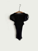 prestashop:1:5791:28225 | Black Panelled Texture Jersey Tee Shirt