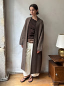 prestashop:1:5832:28783 | Greyish Camel Gilded Grace Long Coat