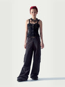 prestashop:1:652:3888 | Gray V-waist cargo sweatpants