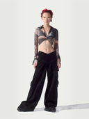 prestashop:1:653:3884 | Black V-waist cargo sweatpants
