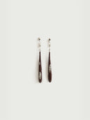 prestashop:1:891:4497 | Silver teardrop earrings with dark red enamel